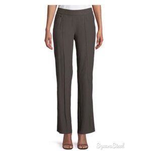 Eileen Fisher Washable Stretch Crepe Slim Bootcut Pull-On Pants in Rye Sz M NWT